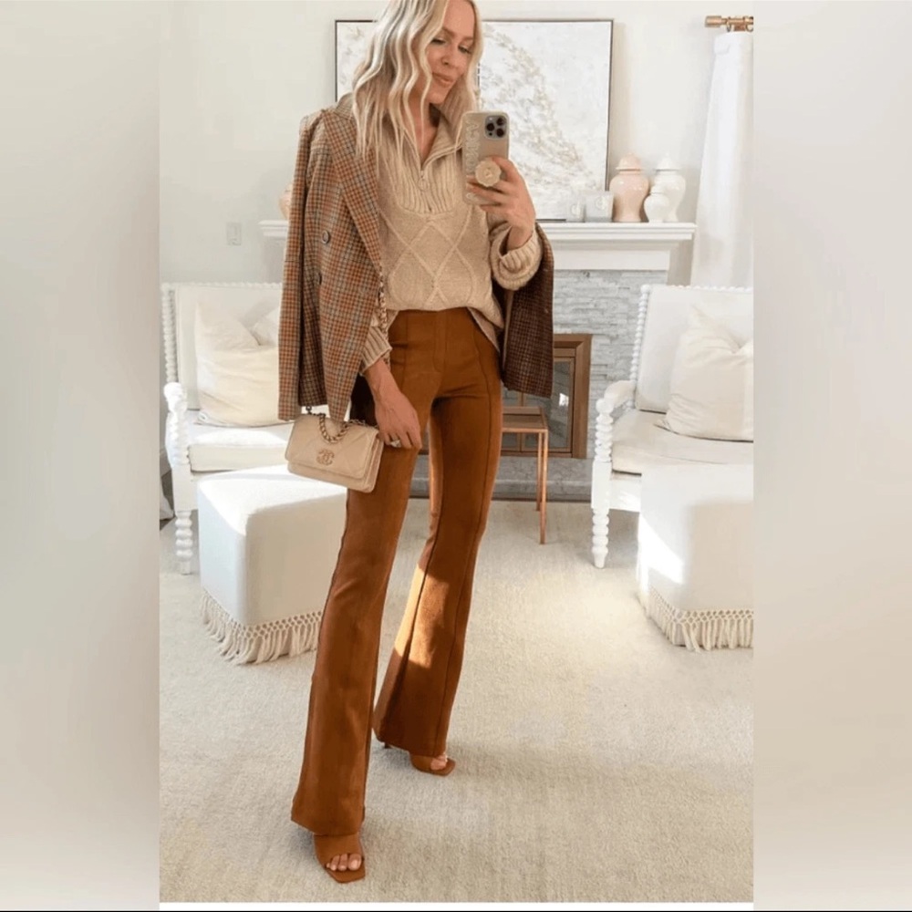 NWT Spanx Faux Suede Flare Pants - Picture 2 of 6